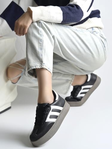 Image of Shoetopia Women's Casual Sneakers || Lace-Up Low-Top Shoes with Cushioned Sole || Trendy Daily Footwear Walking Shoes