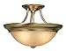 Semi Flush Mount with Cognac Glass Shade