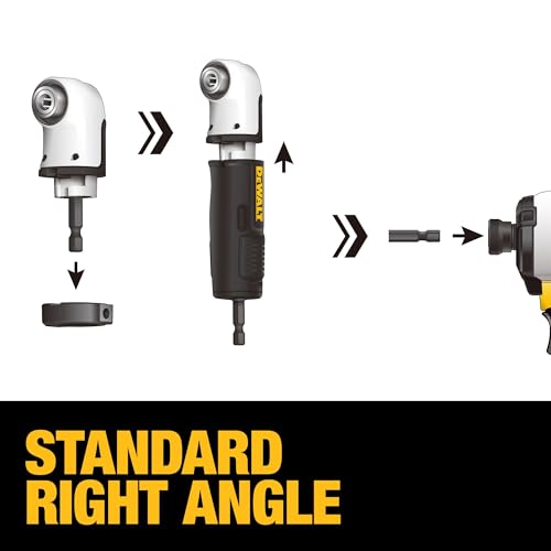 Image of DEWALT Right Angle Drill Attachment, 12 in 90 Degree Drill Adapter, Compact 4-in-1 Modular FLEXTORQ Impact Ready Straight Flexible Shaft (DWAMRASETFT) (Pack of 5)