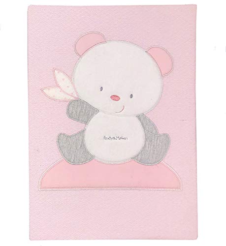 Couverture berceau Andy & Helen en piquet de coton rose avec broderie fine