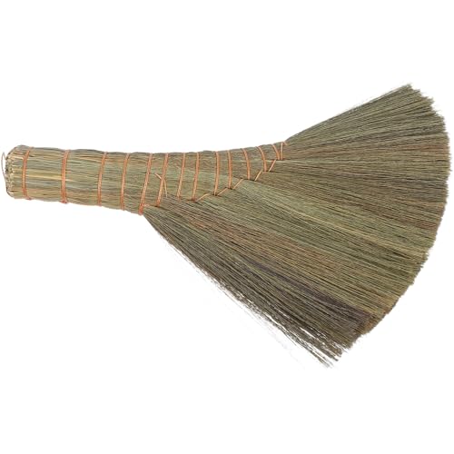 Angoily Escoba de Paja Tejida a Mano Suave para Limpiar el Polvo en Interiores, Barrer Sofás y Eliminar Polvo