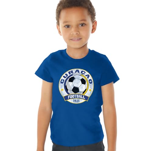 Popfunk Curacao Distressd Kids T-Shirt (3) for Toddler Boys & Girls, Royal