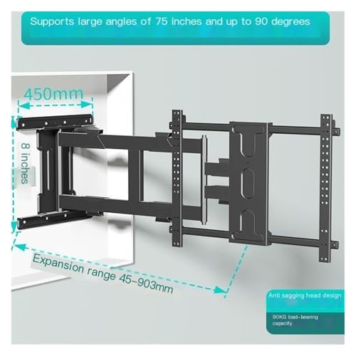 Support TV ultra fin 65 75 orientable bras télescopique inclinable