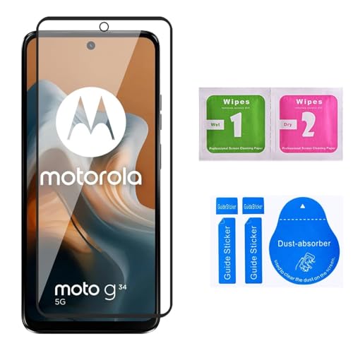 Image of Premium Tempered Glass Screen Protector for Motorola Moto G34 - HD Clarity, 9H Hardness, Bubble-Free