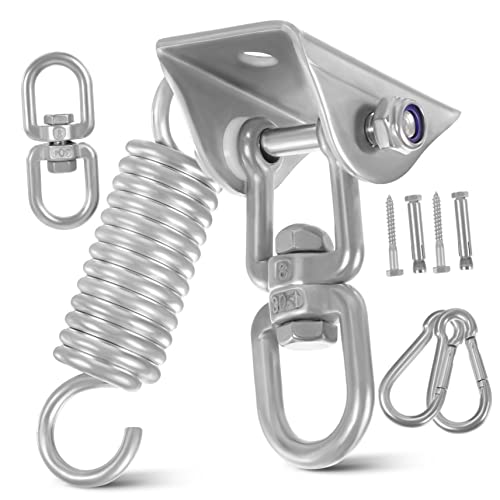 LIOOBO 1 Set Heavy Duty Swing Hangers Kit with Snap Hooks Screws for Secure Ceiling Installation for Hammocks Swings and Playground Use
