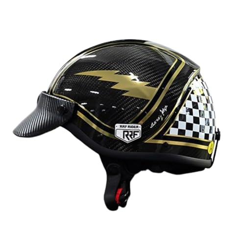 Casque de moto allemand vintage en fibre de carbone homologué DOT ECE pour cruiser