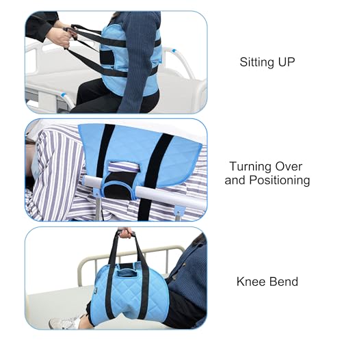 JLDTOP Padded Transfer Sling Gait Belt for Elderly & Disabled, Transfer Belt for Patient Lifting, Positioning Bed Pads with Handles, Incontinence and Paralysis Bedridden Patient Care Assistant Device