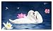TWYYDP Puzzle Jigsaw 500 Pieces Nénuphar, Cygne Blanc Peinture De Décoration, Affiche