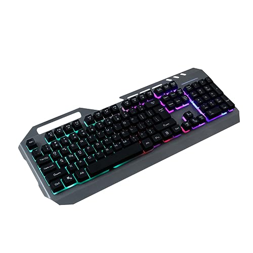 CAXUSD レインボーledバックライト付きゲーミングキーボード メカニ フルサイズキーボード 104キー ゲーマー向け ノートパソコン デスクトップ