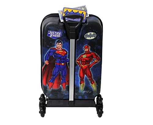Kit Mochila 3D c/3 Rodinhas e Lancheira New Batman Liga da Justiça