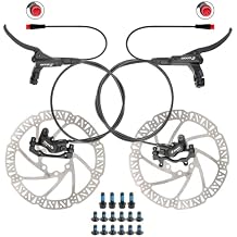 JFOYH Zoom HB876E 4-Piston eBike Hydraulic Disc Brake Set, Power-Off System with 2/3-Pin Connectors, Pre-Bled Levers & Calipers, 160mm Rotors, Easy-Install Pre-Assembled Hose Kit
