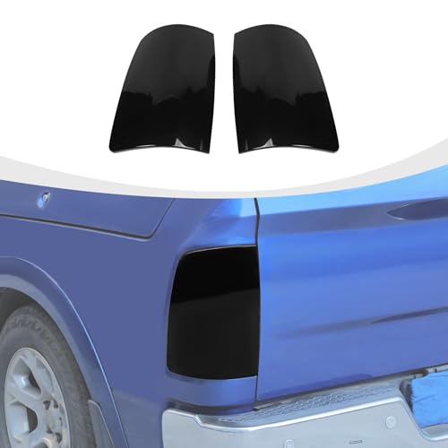 RAZPOY for RAM Tail Light Covers, Smoked Rear Light Lamp Guards Trim Compatible with Dodge RAM 2009-2017, Smoke Black