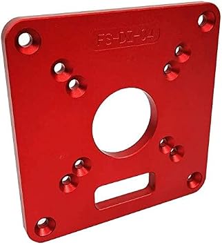 Router Table Insert Plate RT0700C, 120 * 120 * 8mm Aluminum Trimmer Ring Screw Flip Board for Woodworking