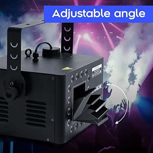 Tcfundy 1500W Fog Machine With 16 Led Lights, Haze Machine 10000Cfm With Timer Continuous Spray, Halloween Smoke Machine Stage Effect Dmx Hazer, W/Remote Control, For Party Wedding Disco Performance #TOP6
