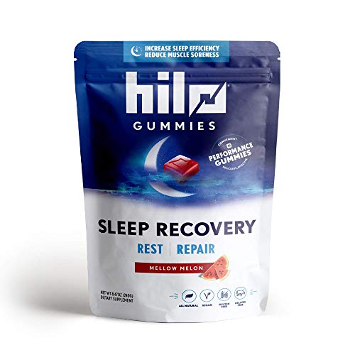 Hilo Sleep Recovery Melatonin Gummies - 60 Servings, All Natural Sleep and Muscle Recovery Gummies with Melatonin, Chamomile & Tart Cherry - Vegan & Gluten Free