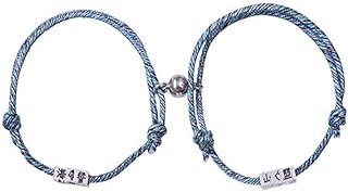 Matching Magnetic Couples Bracelets Relationship Gifts Bracelets for Couples Adjustable Matching Magnet Bracelets for Couples Christmas Anniversary Birthday Gifts for Boyfriend Girfriend