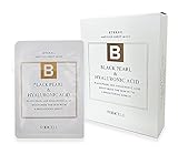 Premium Rooicell Marine Black Pearl& Hyaluronic Acid Ampoule Face Mask, Antioxidant, Mask for Aging Skin, Fine Lines Wrinkles, Sheet Mask, 10 masks, white