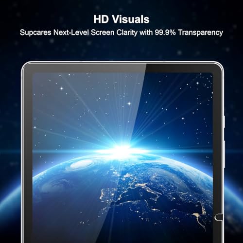 Image of SupCares Tempered Glass for Samsung Galaxy Tab S10 Lite (10.9 Inch), Galaxy Tab S11, S10 FE, S9 FE, S7, S8, S9 (11 Inch) With Installation Kit | Military-Grade Gorilla Screen Protector | Edge to Edge Coverage | Transparent