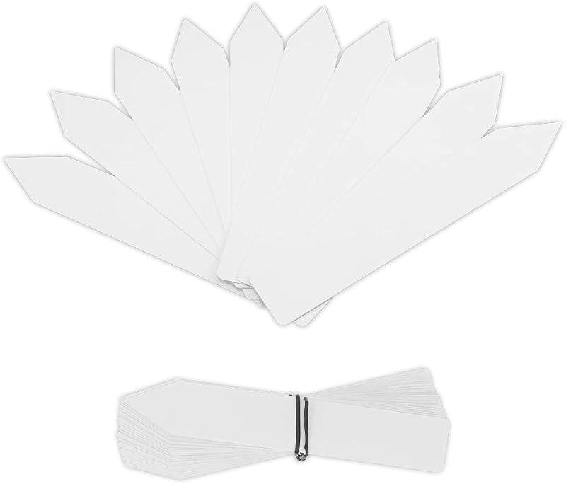 SumDirect Etiquetas de plástico para plantas, 300 unidades, 6.0 in, color blanco, impermeable, etiquetas para nombres de plantas, etiquetas para viveros, marcadores, plántulas, etiquetas para plantas, etiquetas para estacas de árboles