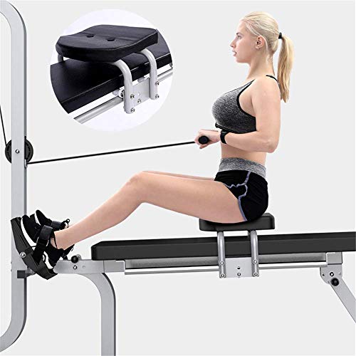 Image of Compact Folding Magnetic Rowing Machine, Adjustable Resistance Rower, with Dumbbell Bench Design, Motion Exercise Cardio Fitness Equipment,300 LB Weight Capacity,Easy to Install