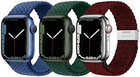 XMUXI Compatible with Apple Watch Straps 45mm 41mm Braided Solo Loop Nylon Watch Bands for IWatch Ultra 49mm/Series 8/SE/6/5/4 44mm 40mm Sport Watch Bracelet(38/40/41mm,#1/3/10)