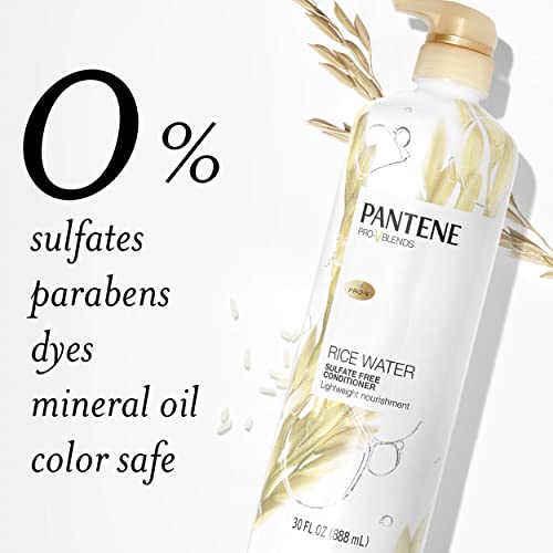 Pantene Conditioner, With Rice Water, Protects Natural Hair Growth, Volumizing, For Women, Nutrient Infused With Vitamin B5, Pro-V Blends, 30.0 Oz #TOP5