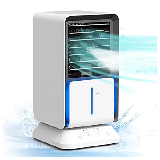 KLOUDI Portable Air Conditioner Fan, Personal Oscillating Air Cooler, Desk Fan Evaporative Cool Mist Humidifiers Air Circulator with 2H/4H/6H Timer, Perfect for Bedroom, Office, Home