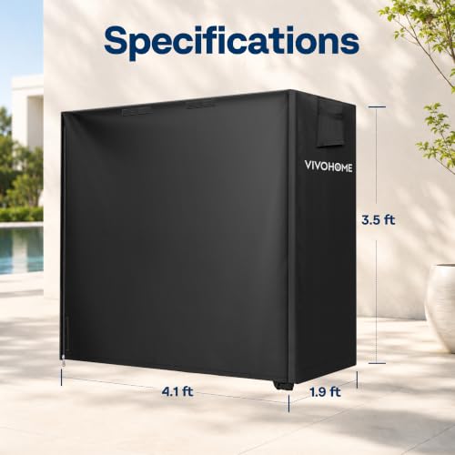 VIVOHOME 4ft Waterproof Outdoor Firewood Log Rack Cover, Black by VIVOHOME - Used condition - Image 7