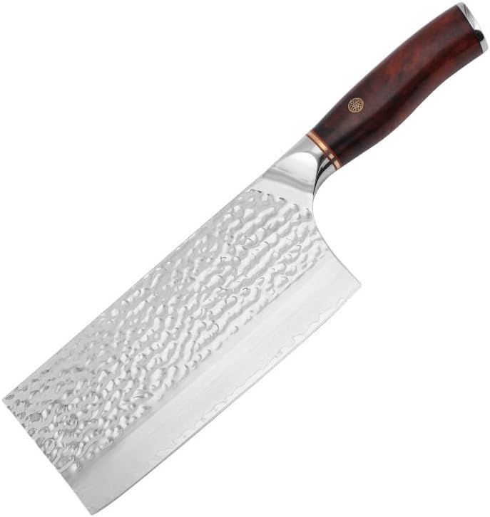 Meat Cleaver,Cleaver Knife 7.5 Inch Chinese Chef Knife Damascus Steel Sharp Slicing Cleaver Kitchen Knives For Cutting Vegetables And Meat Cooking Tools