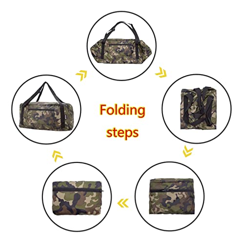 Image of HOLYLUCK Foldable Travel Duffel Bag For Women & Men Luggage Great for Gym (jungle camo)