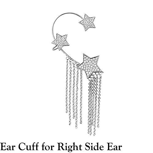 Star Tassel Dangle Earrings & Ear Cuff Set - Birthday Anniversary Gift