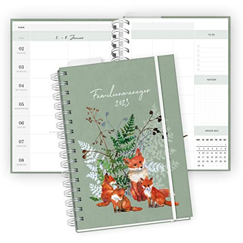 Familienkalender 2023 Buch mit 5 Spalten I 1 Woche 2 Seiten I Buchkalender für die Familie I Familienplaner I Kalender mit To Do Listen, Ferienterminen, Stundenplänen uvm.