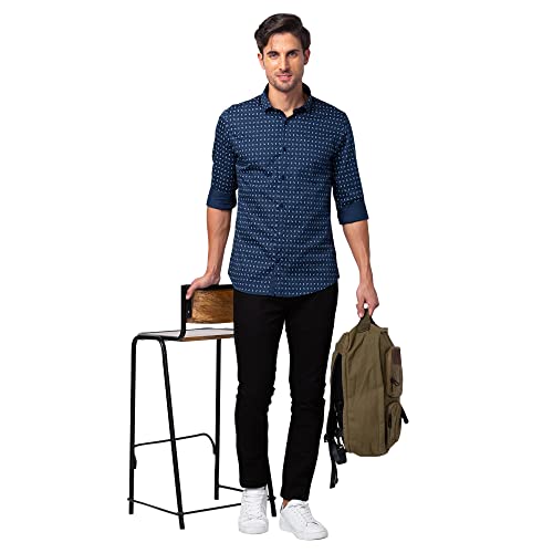 Image of Spykar Men's Regular Fit N /A Full Sleeve Printed Casual Shirts