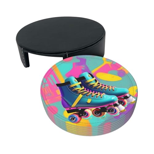 Dessous de verre rétro colorés polyuréthane pour boisson et table - 4