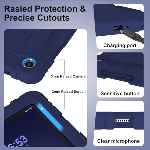 Case for Samsung Galaxy Tab A11+ Plus/A9+ 11-Inch 2025/2023, Heavy Duty Shockproof Cover with Screen Protector, Protective Case for A11 Plus/A9 Plus Tablet SM-X210/X216/X218/X230/X235/X236, Navy Blue by rantice - Image 6
