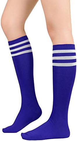 American Trends Womens Athletic Socks Outdoor Sports Compression Running Training Socks Casual Tube Socks 1 Pack Blue White