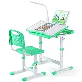【Neigbarer Schreibtisch】Der große Desktop der kinderschreibtisch kann im Bereich von 0 bis 40 Grad gedreht werden, um eine gute visuelle Sichtbarkeit beim Lesen, Schreiben, Zeichnen usw. Zu erhalten.Die atmungsaktive Rückenlehne bringt Kindern mehr Komfort und hilft ihnen, ermüdungsfrei in der richtigen Position zu sitzen.