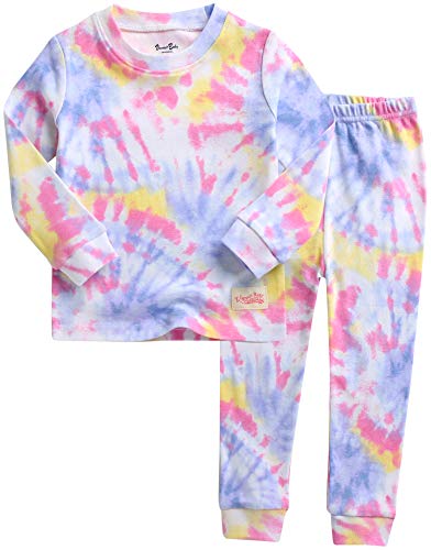 VAENAIT BABY Kids Junior 100% Cotton Sleepwear Pajamas 2pcs Set Tiedye-Bluepinkyellow-253 JS
