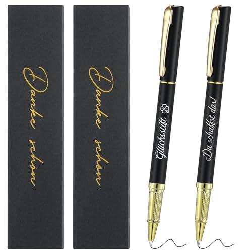 Tenare Glücksstift Kugelschreiber Geschenke für Kollegen, Dankeschön Geschenke, Abschiedsgeschenk Kollegen, Kleine Geschenke für Kollegen, Arbeitskollegin Geschenk, Danke Erzieherin Geschenk(Schwarz)