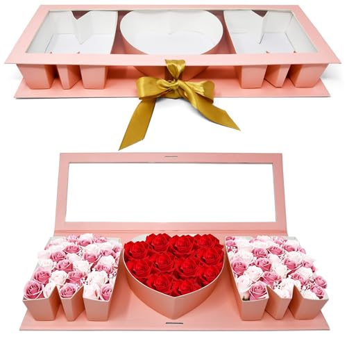 Empty Mom Flower Gift Box Mothers Day Floral Arrangement Letter Shaped Cardboard Fillable Box Chocolate Gifts Packaging for Mothers Valentine Birthday