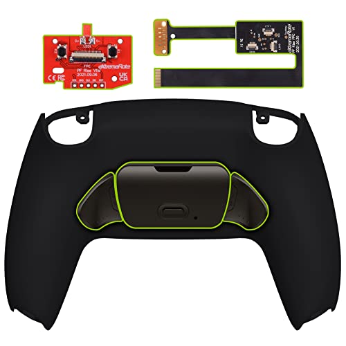 Image of eXtremeRate Black Real Metal Buttons (RMB) Version Rise 2.0 Remap Kit for PS5 Controller BDM 010 & BDM 020, Upgrade Board & Redesigned Back Shell & Programable Back Buttons Set for PS5 Controller