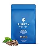 Picture of Purity Coffee CALM Decaf Medium Roast Whole Bean (12oz Bag) | Specialty-Grade USDA Organic Mountain Water Process Decaffeinated Blend | Third Party Tested for Mold, Mycotoxins & Pesticides