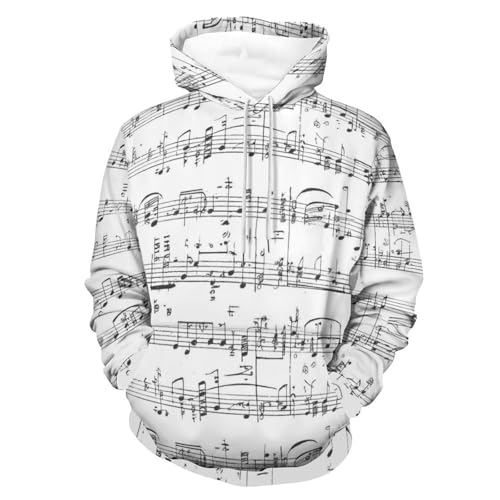 Pullover notes de musique sweat unisexe contre le froid S