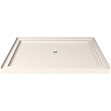 DreamLine SlimLine 34 in. D &times; 42 بوصة. W x 2 3/4 بوصة. H Center استنزاف قاعدة دش عتبة واحدة في البسكويت ، DLT-1134420-22