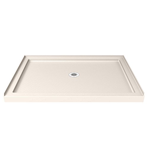 Image of DreamLine SlimLine 32 in. D x 42 in. W x 2 3 /4 in. H Center Drain Single Threshold Shower Base in Biscuit, DLT-1132420-22
