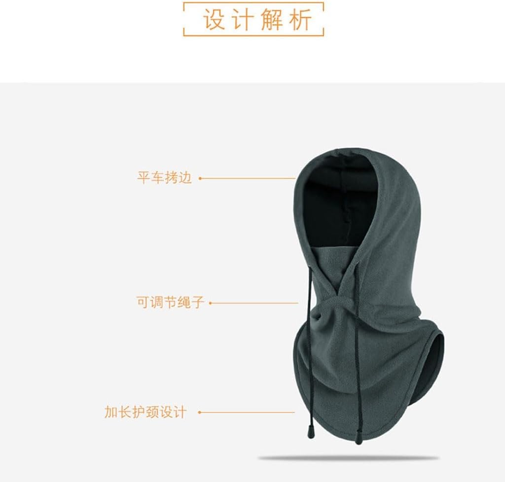 Fleece Balaclava with Neck Gaiter Winter Warm Face Mask Windproof Hood Hat Ski Mask