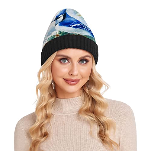 Bird Blue Jay Beanie Hat For Men Women Beanie Winter Hat Cuffed Beanie Hat Winter Knitted Caps #TOP6