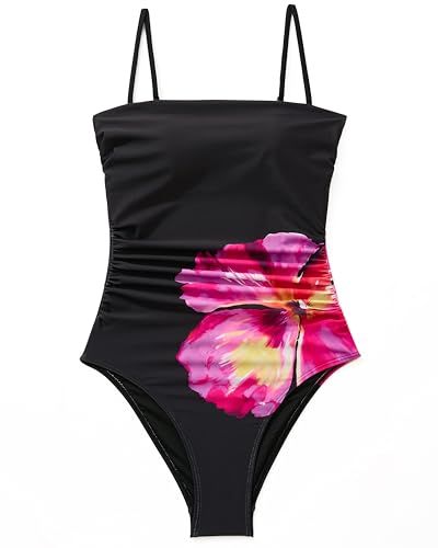 Image of SUUKSESS Women Sexy One Piece Swimsuit Tummy Control Square Neck Bathing Suit