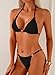 Herseas Women Micro Bikini Set Push Up G String Swimsuit Top High Leg Cheeky Bathing Suit Bottom Brazilian Metal Ring Swimwear Fashion Summer Clothes Black Large