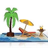 CUTEPOPUP- Freedom Lifestyle Beach- Get Well Soon Card, Vacation Card, Happy Birthday Card, Retirement Gift, Retirement Party Card or Every Occasion